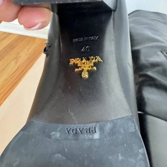 PRADA knee high leather boots Size 40/9.5 US ($1600) - Picture 11 of 11